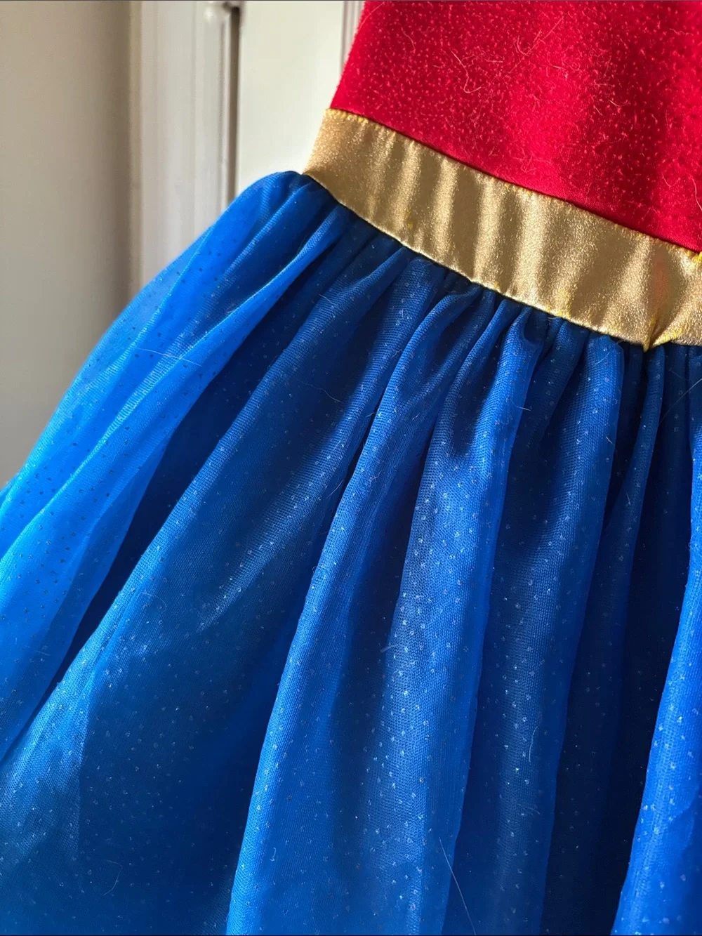 Wonder-Woman Kids Costume Dress - Red & Blue